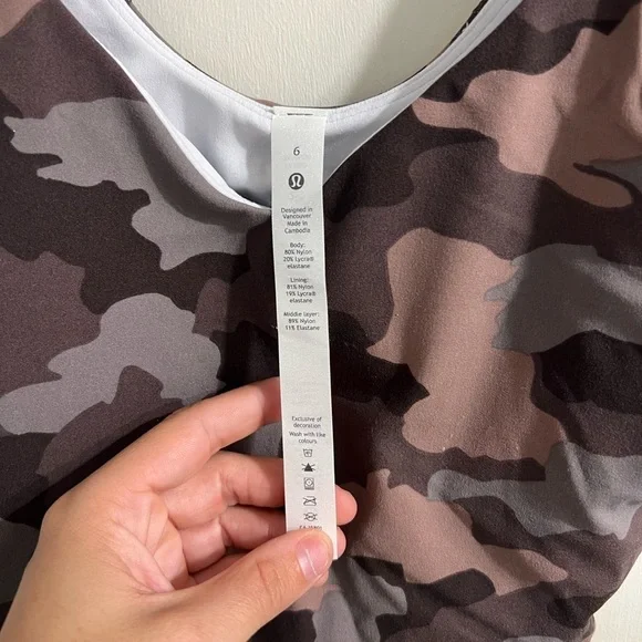 Lululemon Camo Align Tank Top Crop Camo Dusty Bronze Multi Brown Size 6 - Picture 3 of 4